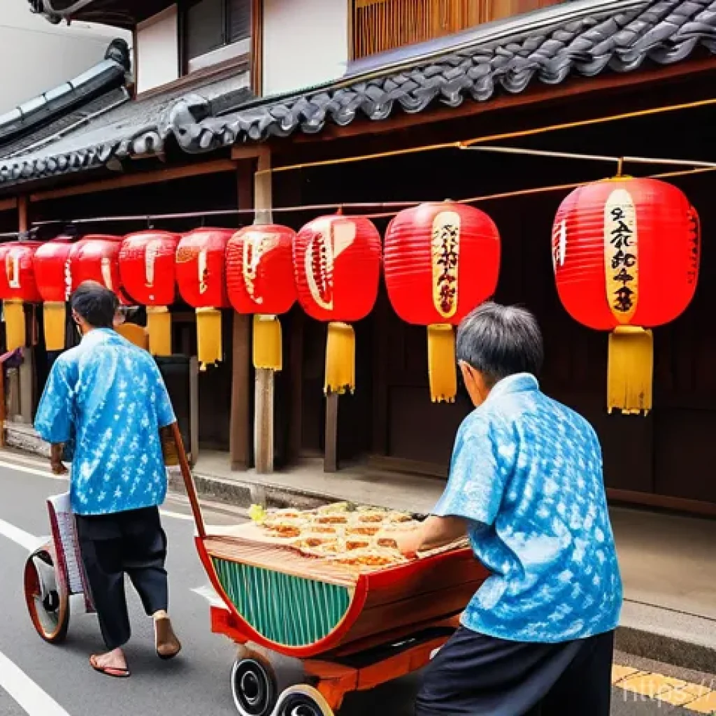 일본어 사용률 높은 국가 - Brazilian-Japanese Matsuri in Liberdade**
A vibrant and bustling street festival scene in São Paulo'...