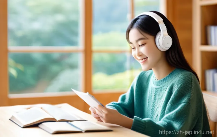 일본어를 배우는 이유 - **Prompt 1: The Joy of Immersive Japanese Study**
    A bright and engaging portrait of a young adul...